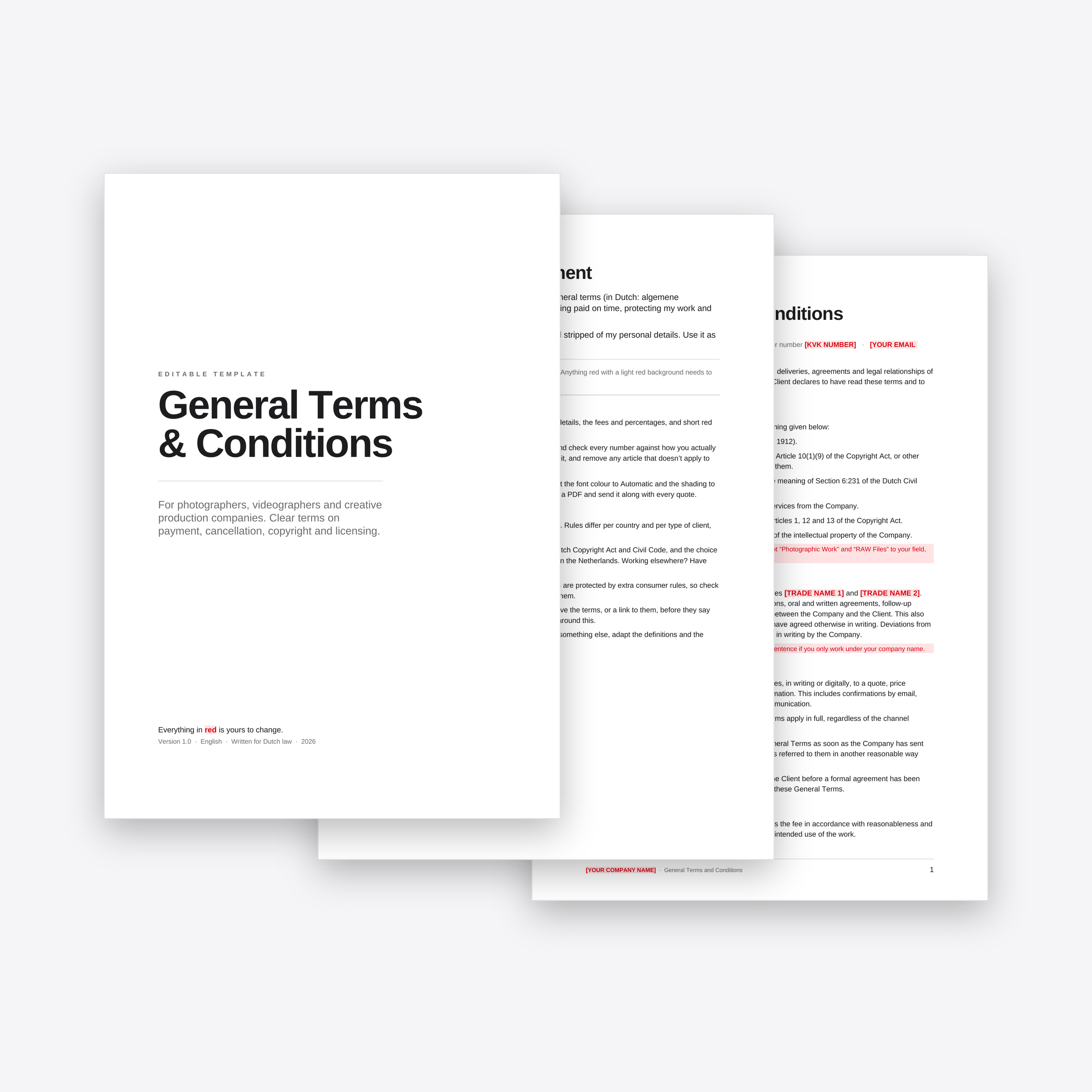 General Terms & Conditions Template for Creatives