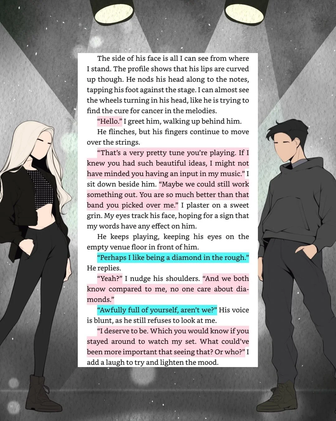 ✨Happy WIP Wednesday 

Tuesday and Wyatt kind of despise each other, but they can&rsquo;t avoid each other since they are on the same tour. 

Tuesday is bitter and set to destroy Wyatt.
Wyatt is newly sober and refuses to go down without taking Tuesd