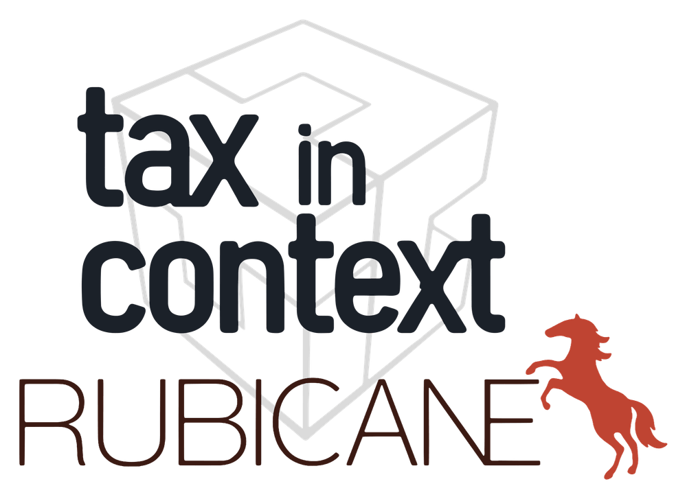 Tax in Context | Rubicane - vertical logo