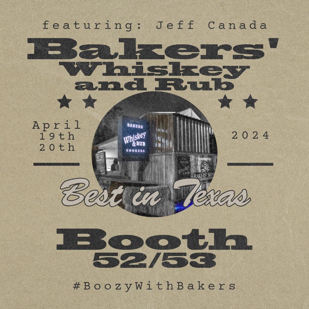 🔥 Join Us at the Bakers' Whiskey and Rub Booth TODAY AND TOMORROW April 19 &amp; 20 at the Montgomery County Cook-Off! 🔥

We're fired up and ready to bring the flavor to the Montgomery County Cook-Off! Swing by our booth for a taste of our mouthwat