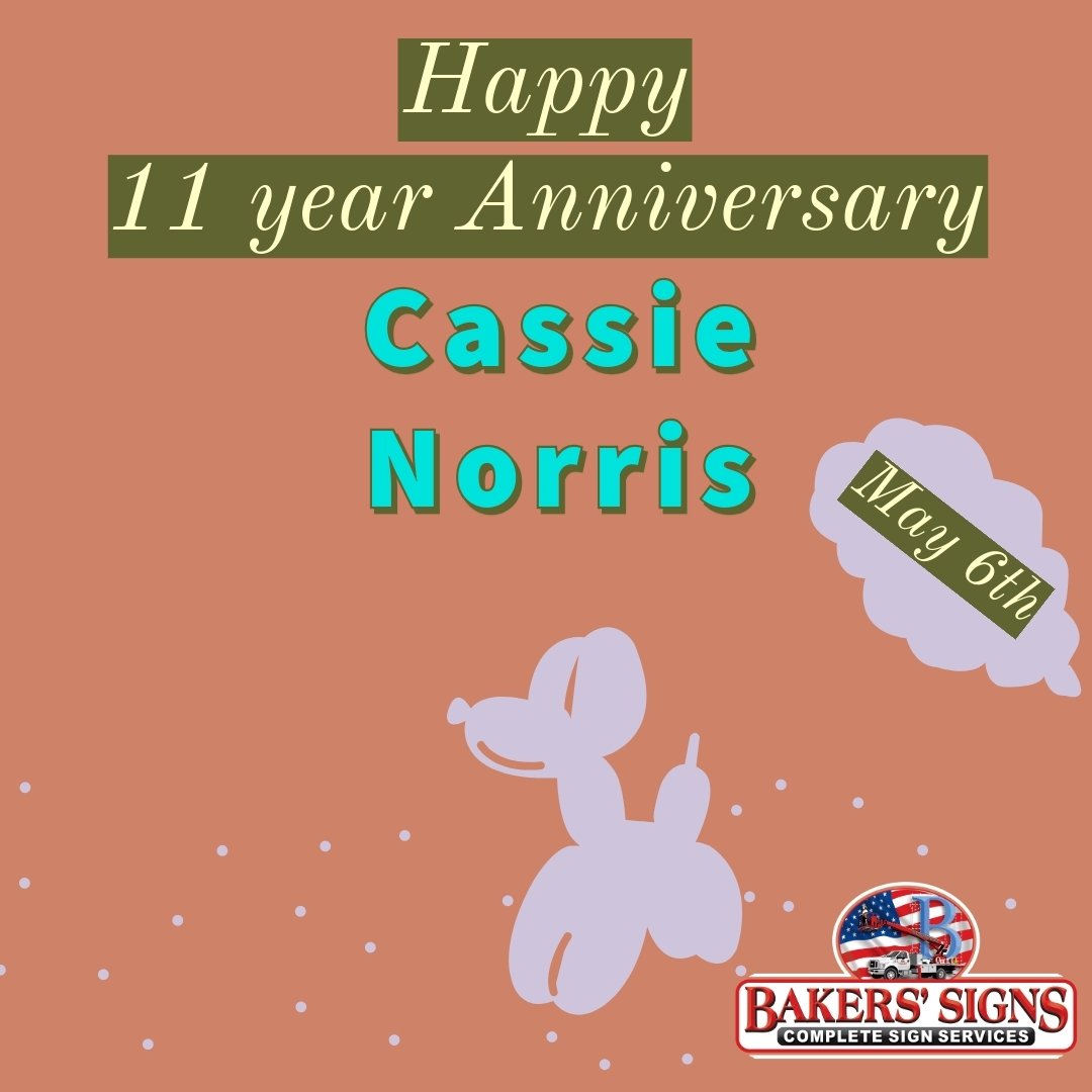 Join us in celebrating Cassie's 11 year anniversary with the company earlier this month on May 6th! 🎉🎉🎉

We are proud to have Cassie as a part of our team for over a decade. Her hard work and dedication have been invaluable to us.

#anniversary #t