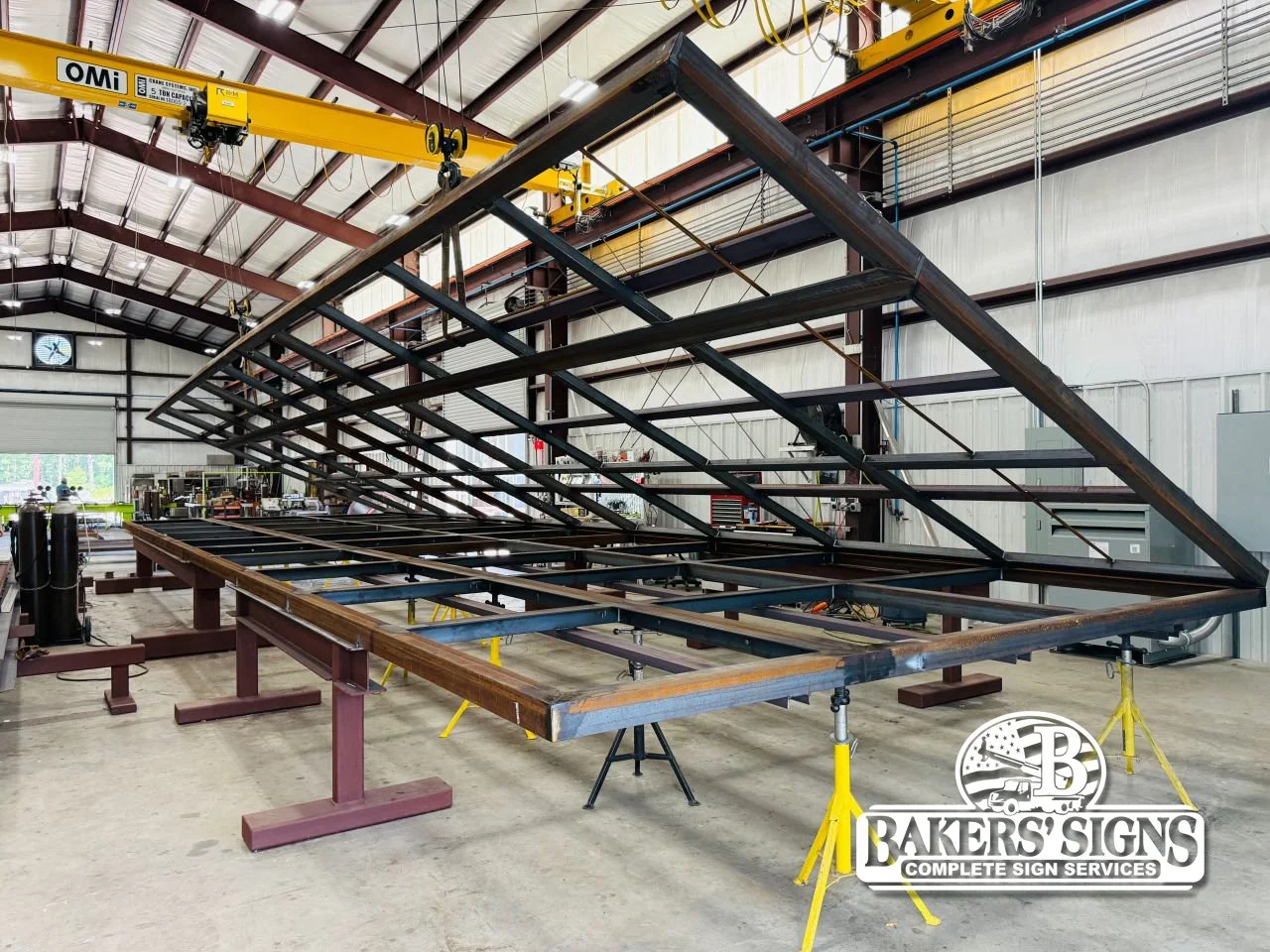 When it takes BOTH overhead cranes to move one sign frame... you know you're dealing with some serious steel. 

This is just 1 of 4 we're building, and these things are BIG. That's the kind of work we love.

No shortcuts. No lightweights. Just solid 