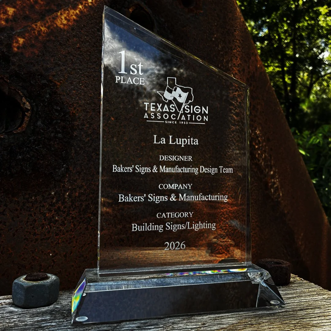 Over the years, Bakers' Signs &amp; Manufacturing has been honored with numerous industry awards, and we're grateful for every one of them. While these recognitions mean a great deal, the greatest reward is the opportunity to create signs that help o