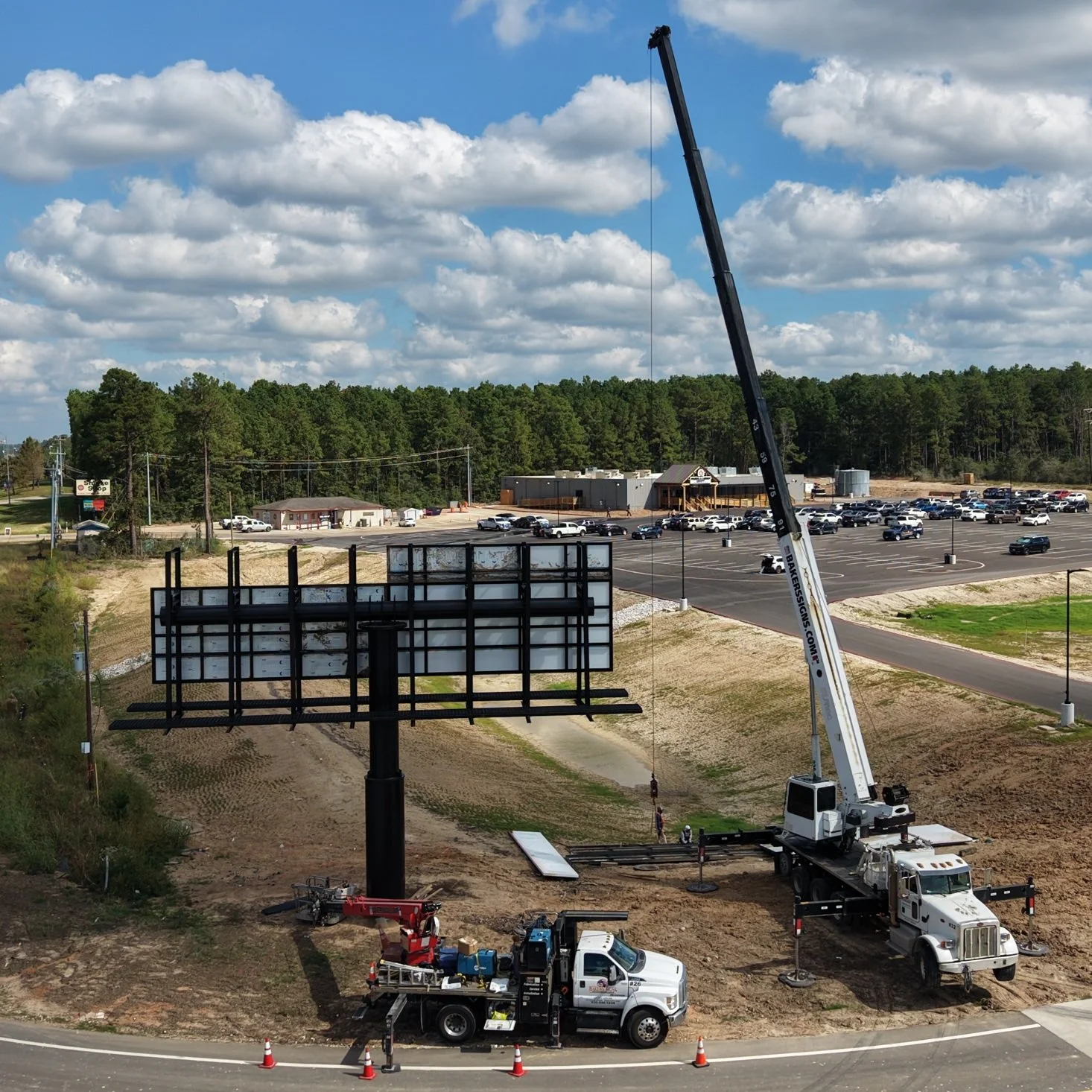 Feeling lucky? We sure are!

Our installers are working high above the ground today&mdash;just another day at the office for the Bakers Signs crew!

This time, we are hitting the jackpot over at Naskila Casino, installing a massive new billboard stru
