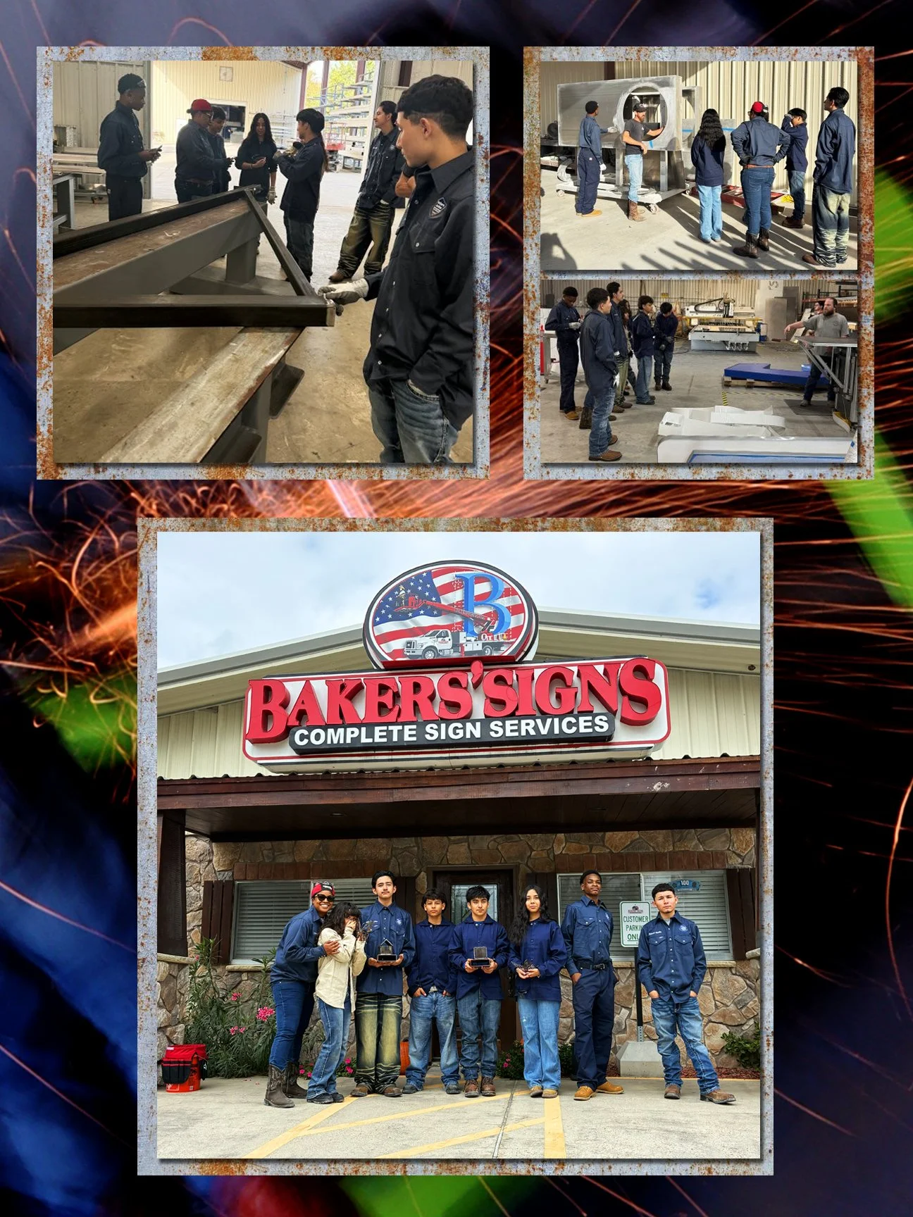 Shout-out to the next generation of welders and fabricators!

Today, we had the pleasure of welcoming students from the Barbara Jordan Career Center in Houston, Texas, to Bakers&rsquo; Signs &amp; Manufacturing!

Led by their Welding Technology instr