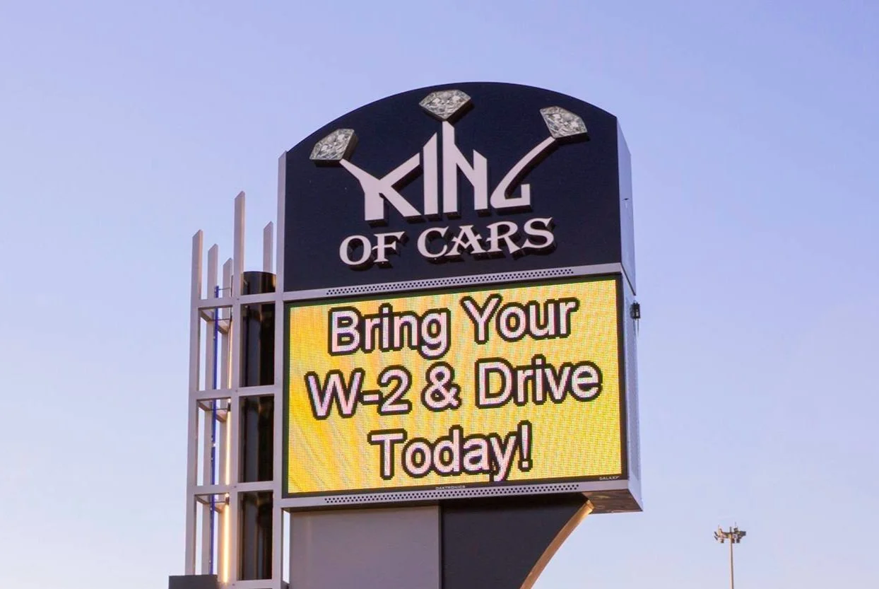 LED Sign for King of Cars by Bakers' Signs