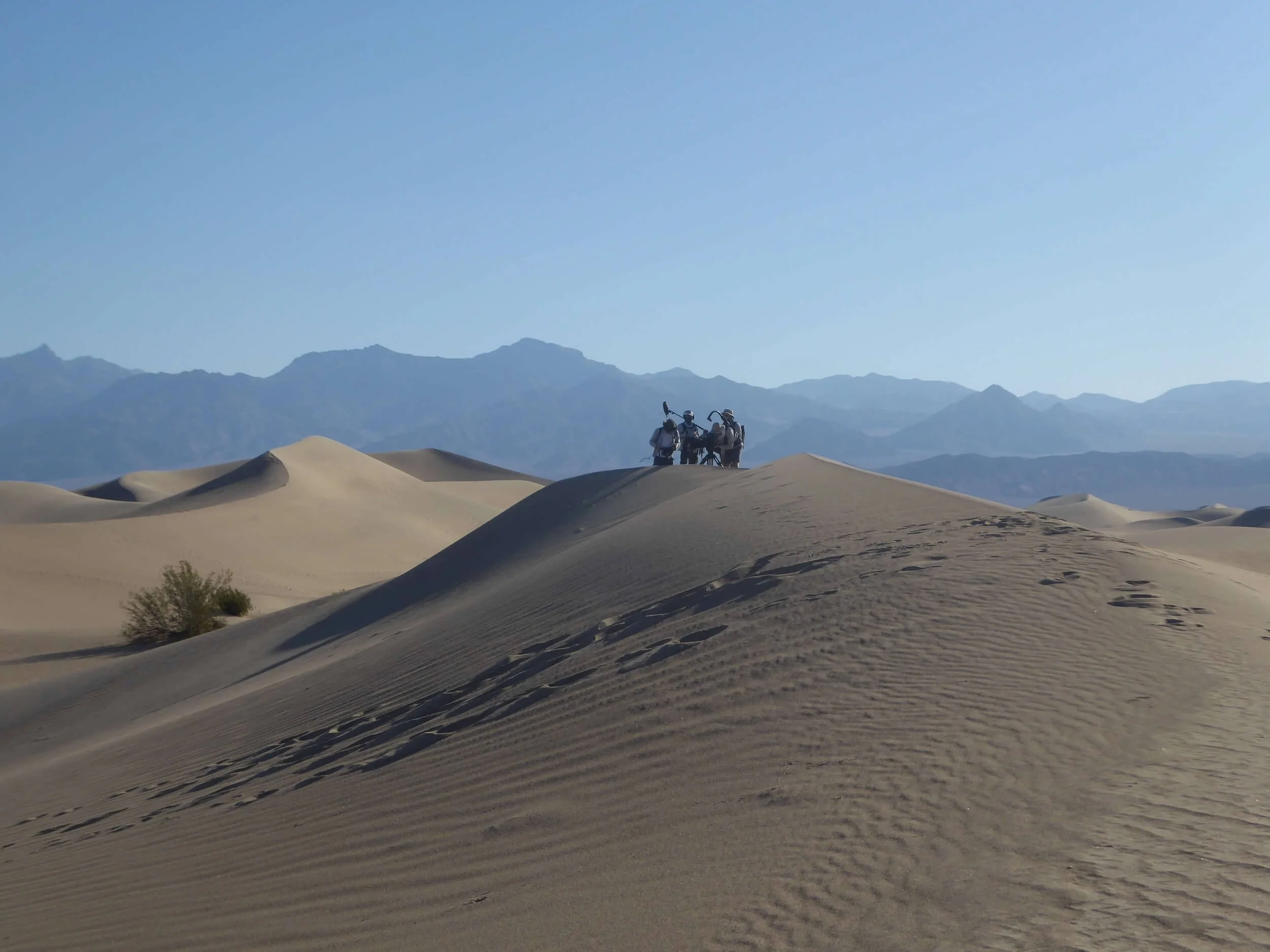 Filming in the desert