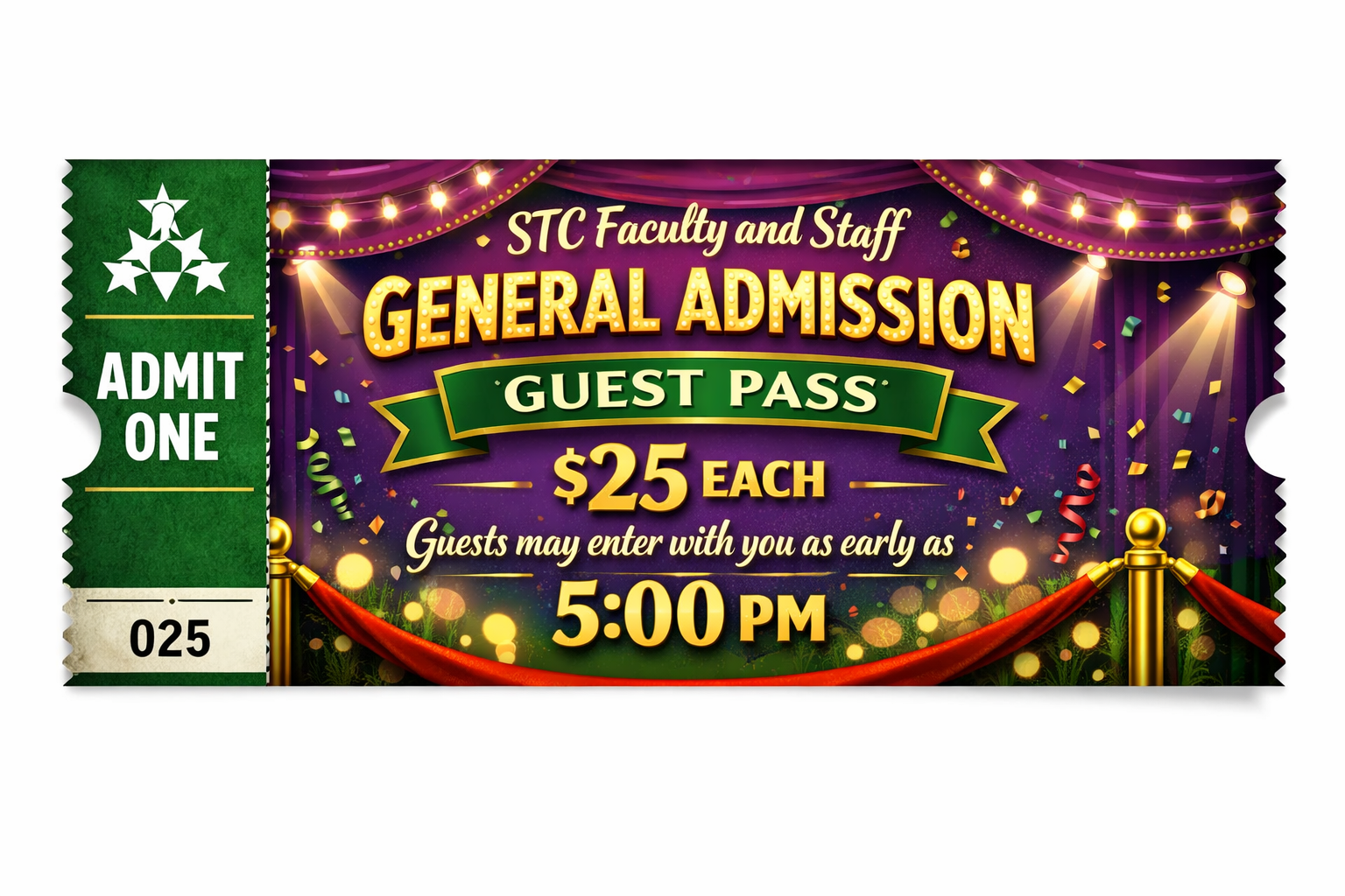 Faculty and Staff Additional Guest General Admission