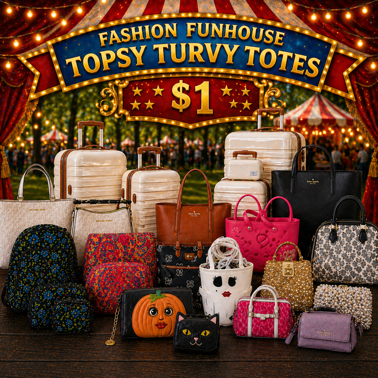 Fashion Funhouse Topsy Turvy Totes