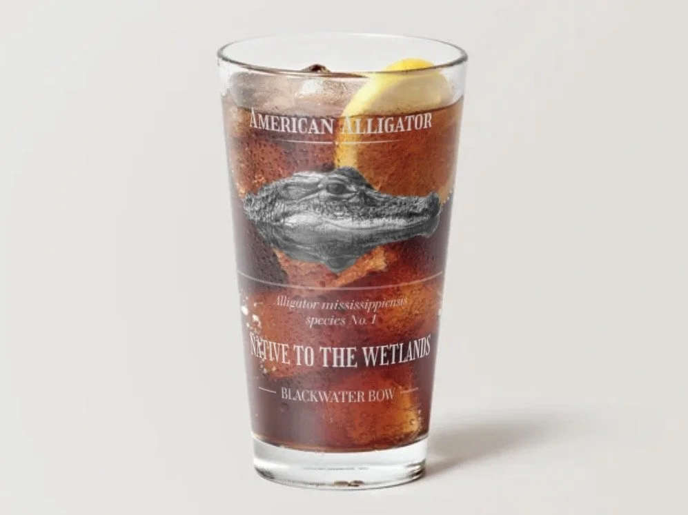 "Native to the Wetlands" Alligator Pint Glass