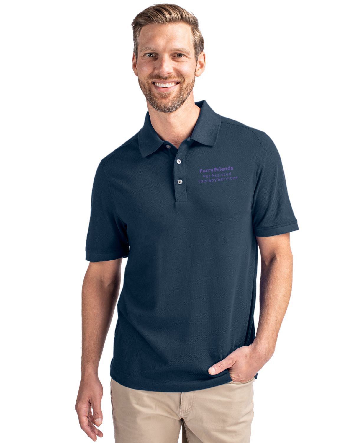 FF Men's Triblend Polo Navy2.jpg