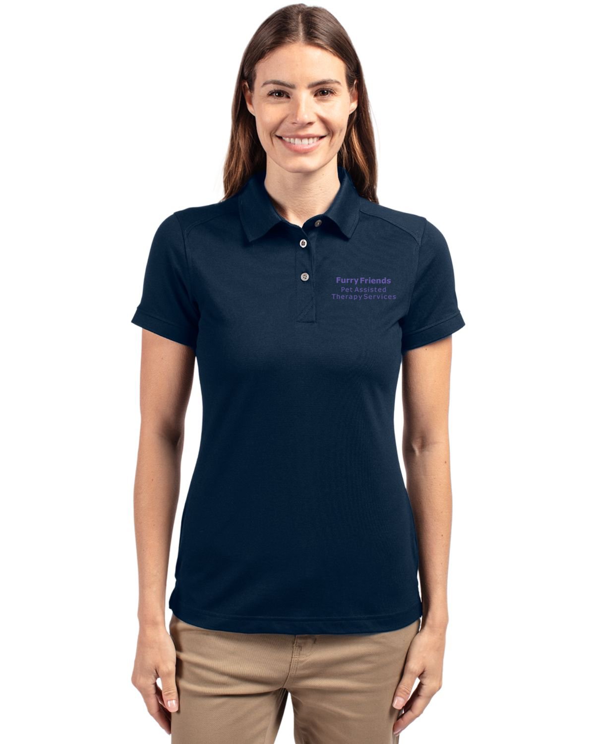 FF Women's Triblend Polo Navy.jpg
