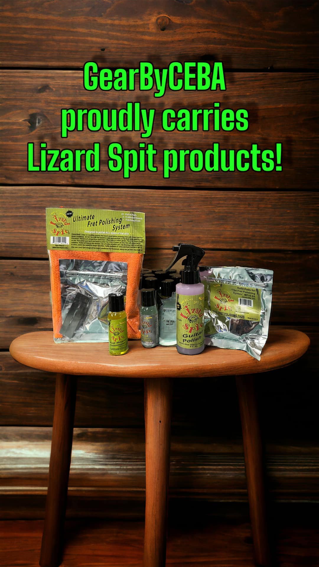 We have and are proud suppliers of Lizard Spit Music Care Products - Eco Safe products 

https://www.gearbyceba.com/accesories-usa