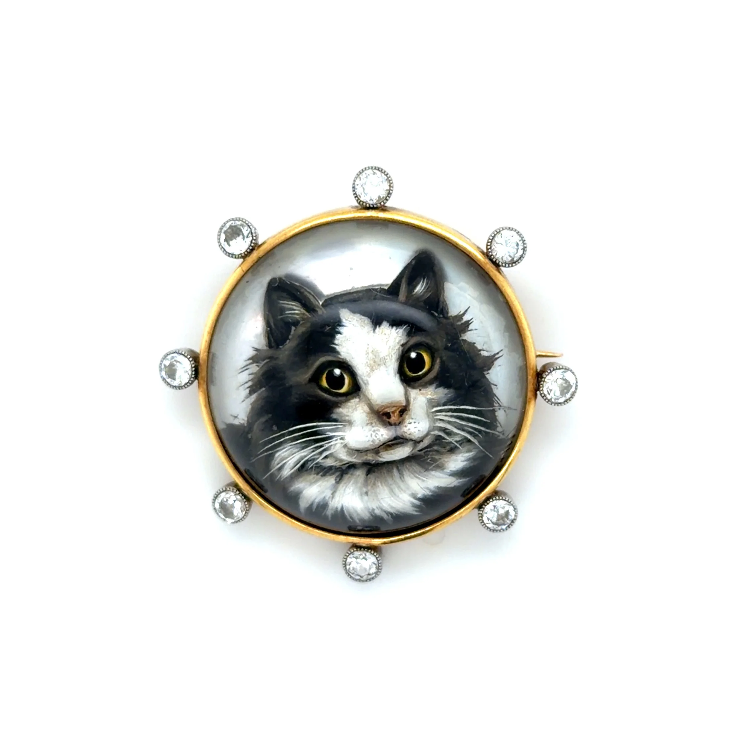 Belle Epoque Essex Crystal and Diamond Cat Brooch