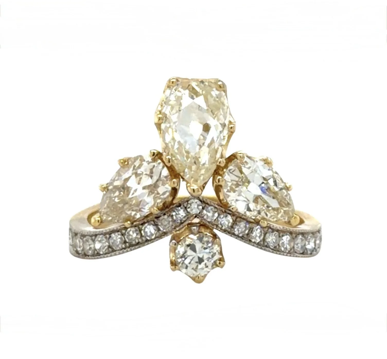 Edwardian Inspired Diamond Fleur De Lis Ring
