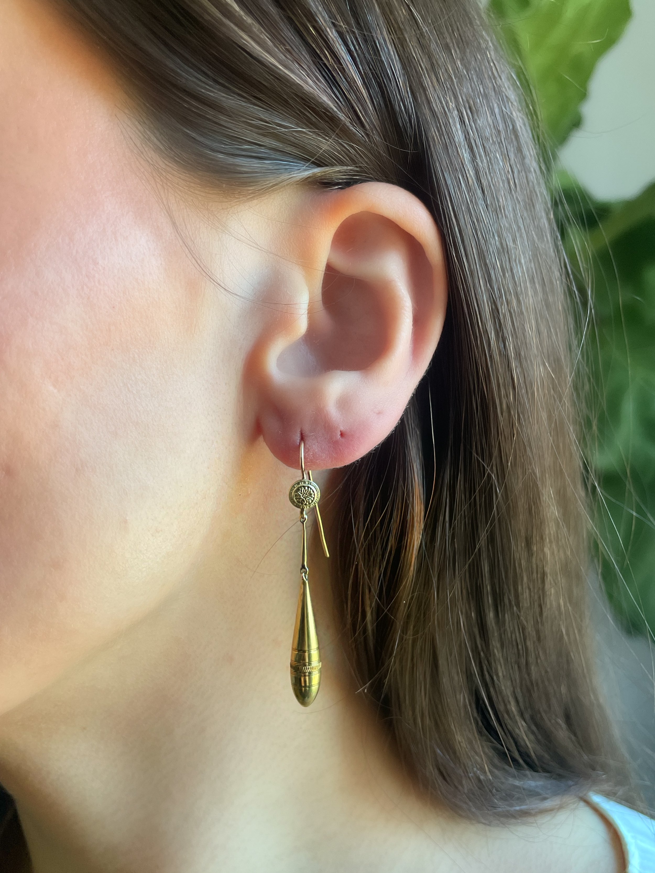Antique Etruscan Revival Gold Earrings