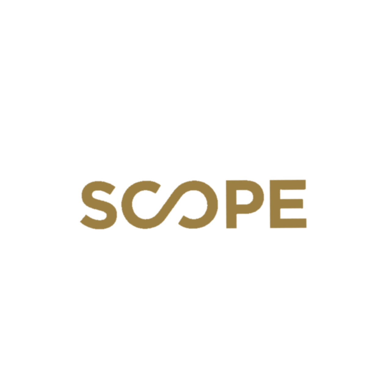 Black background with a gold logo that reads 'SCOPE' in stylized letters.