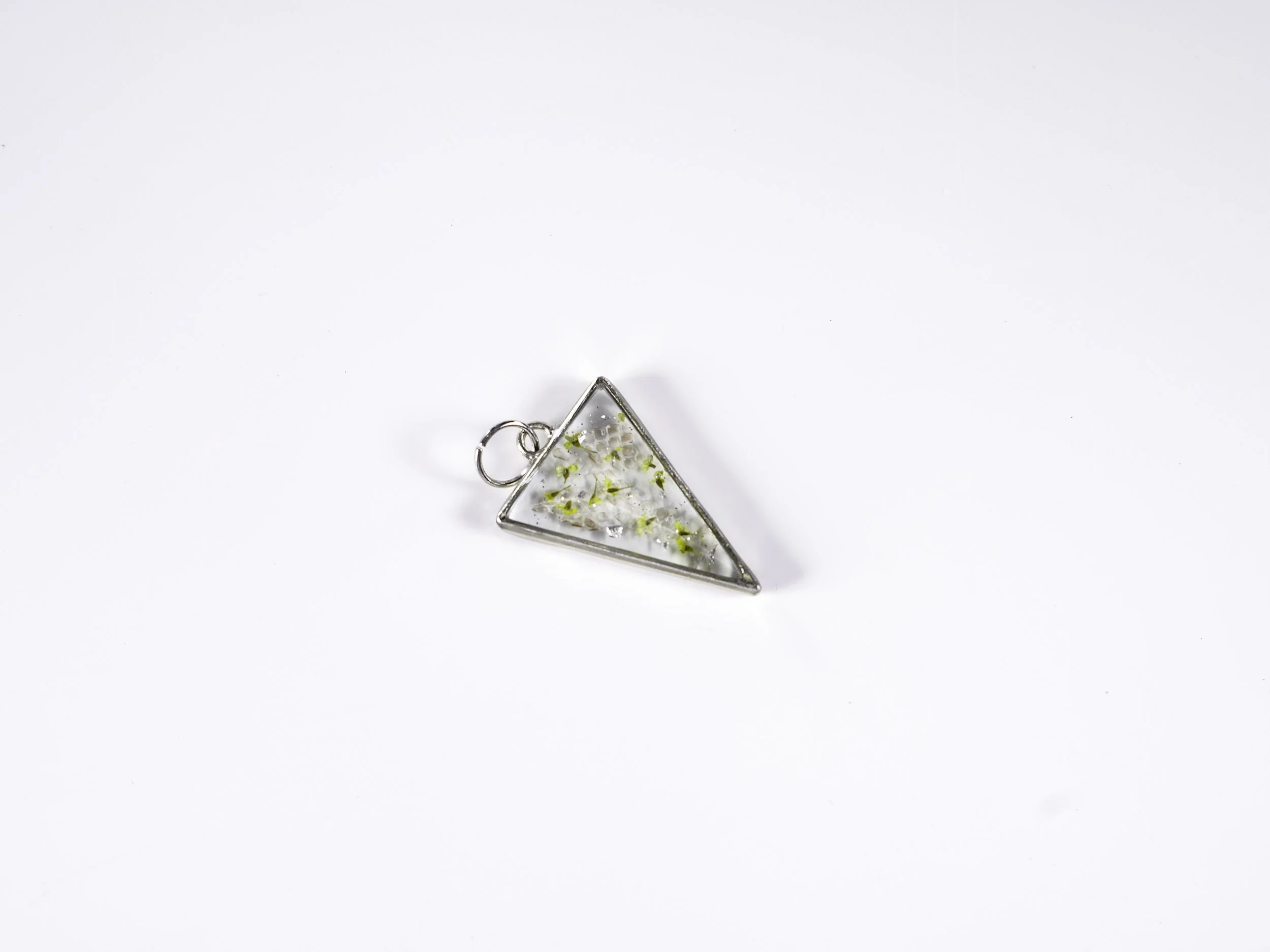 Silver Triangle Nature-Inspired Pendant