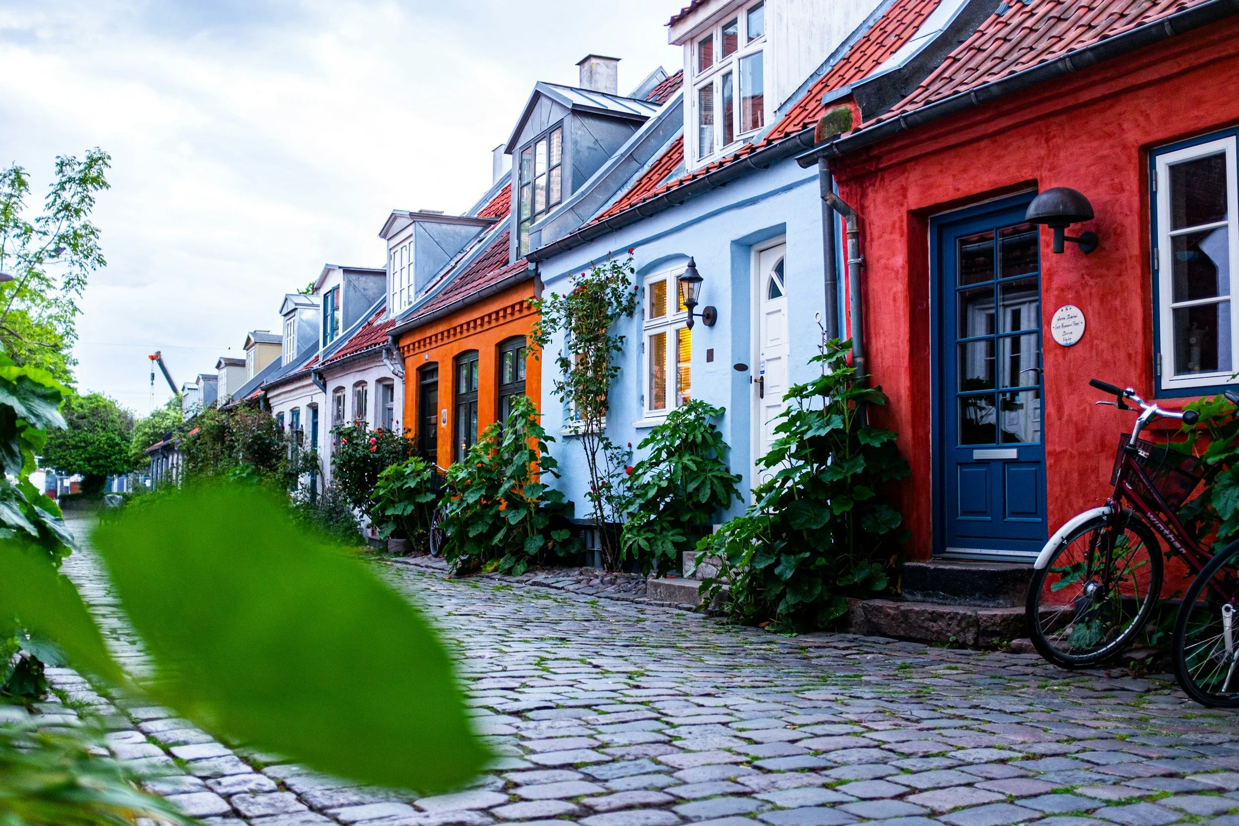 aarhus architecture and bike along street