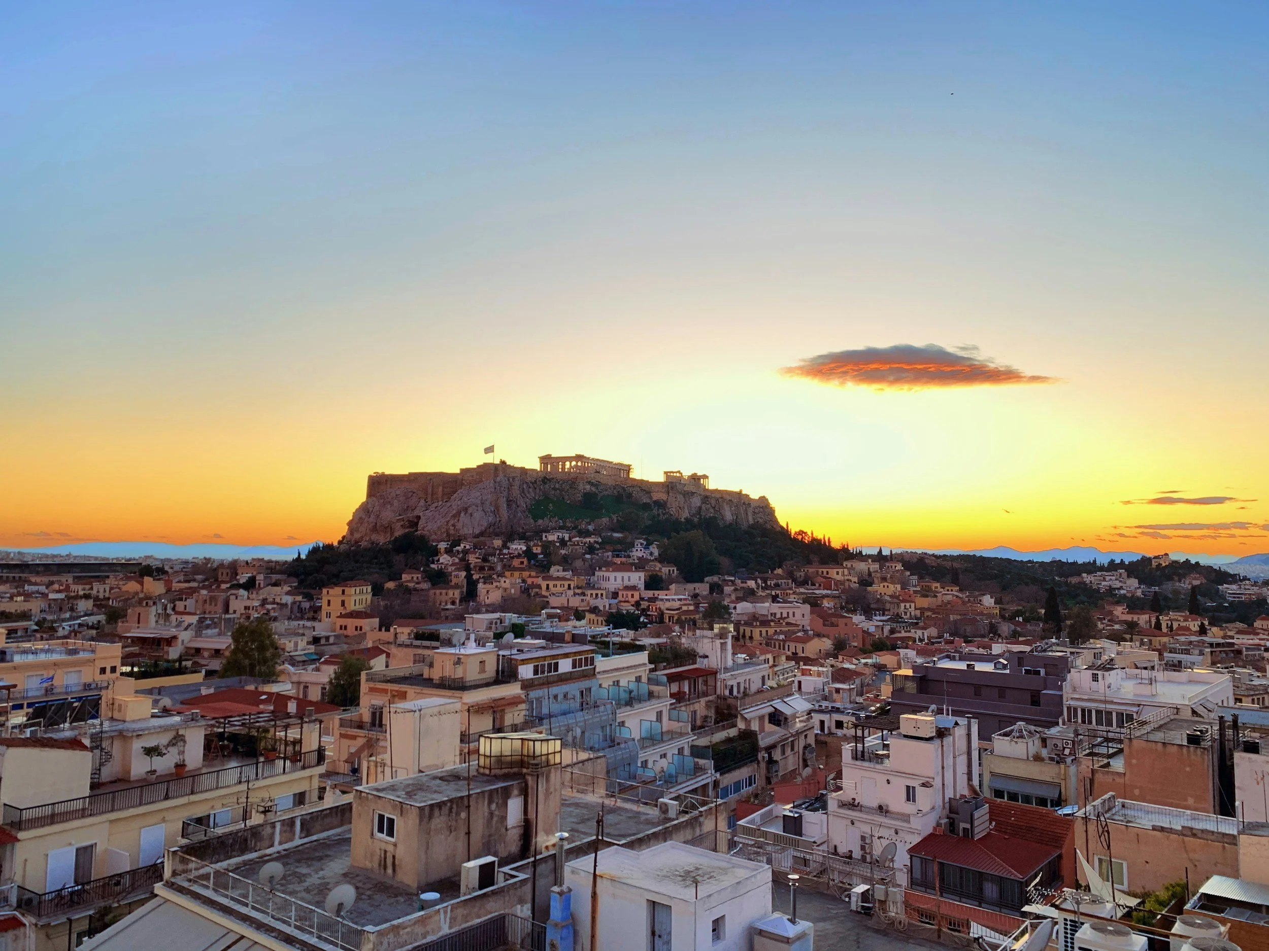 athens sunset