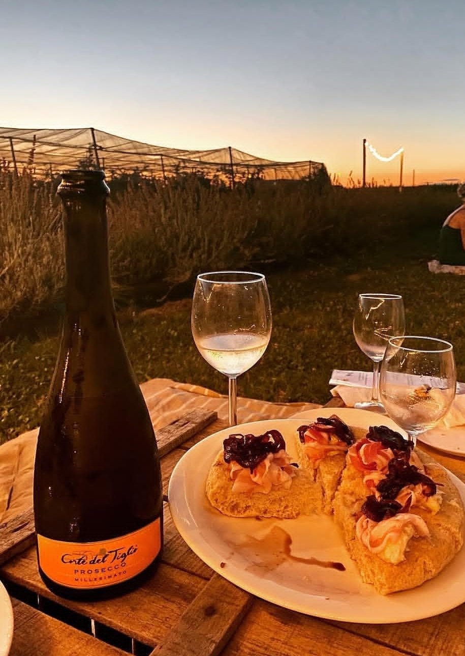 evening sunset prosecco