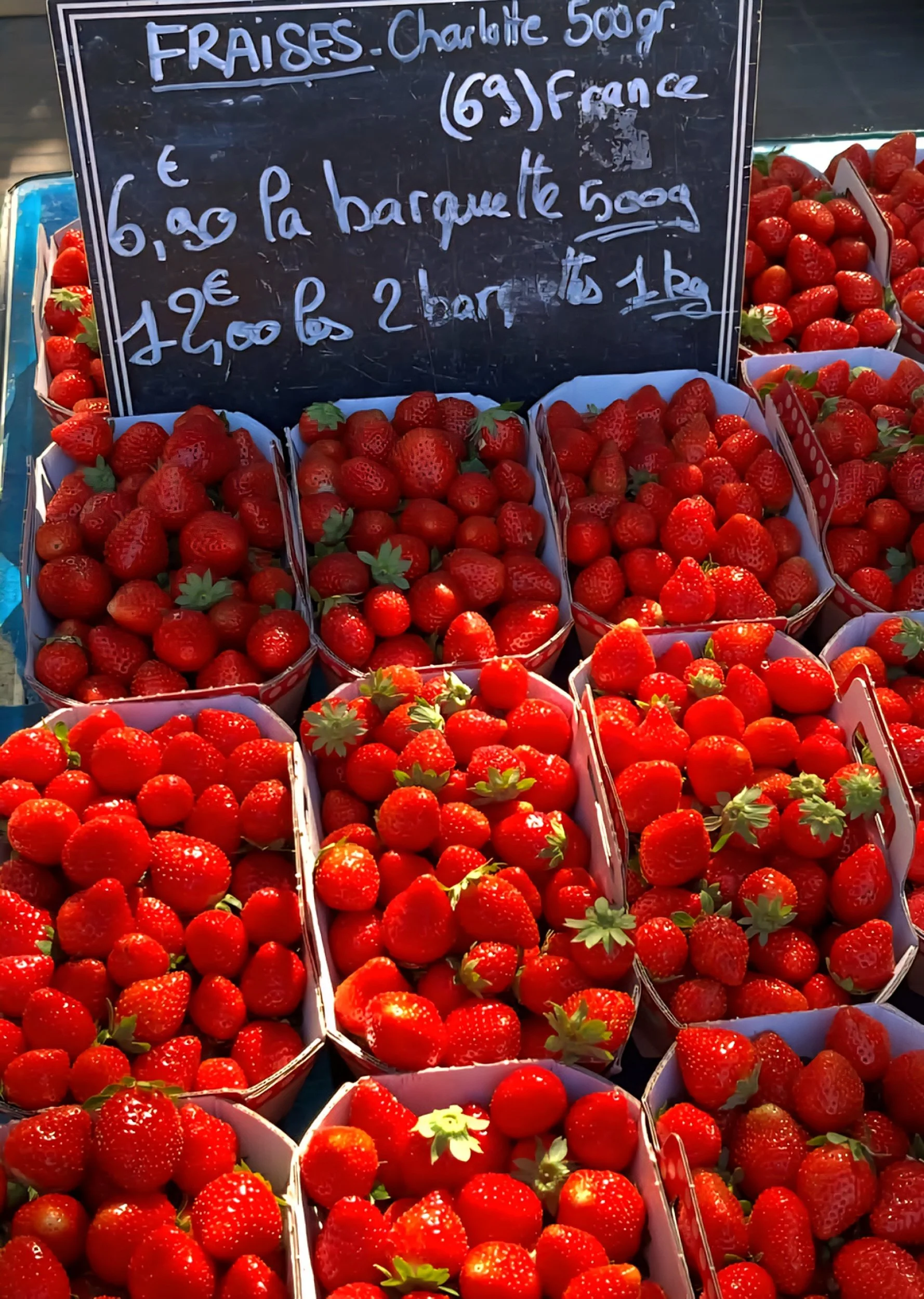 strawberries market south of france