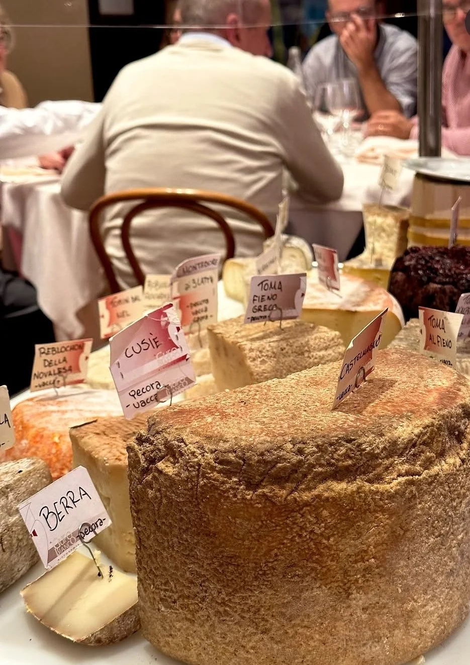 cheese at restaurant in barolo