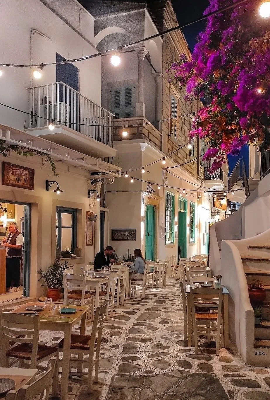 Tinos restaurant evening