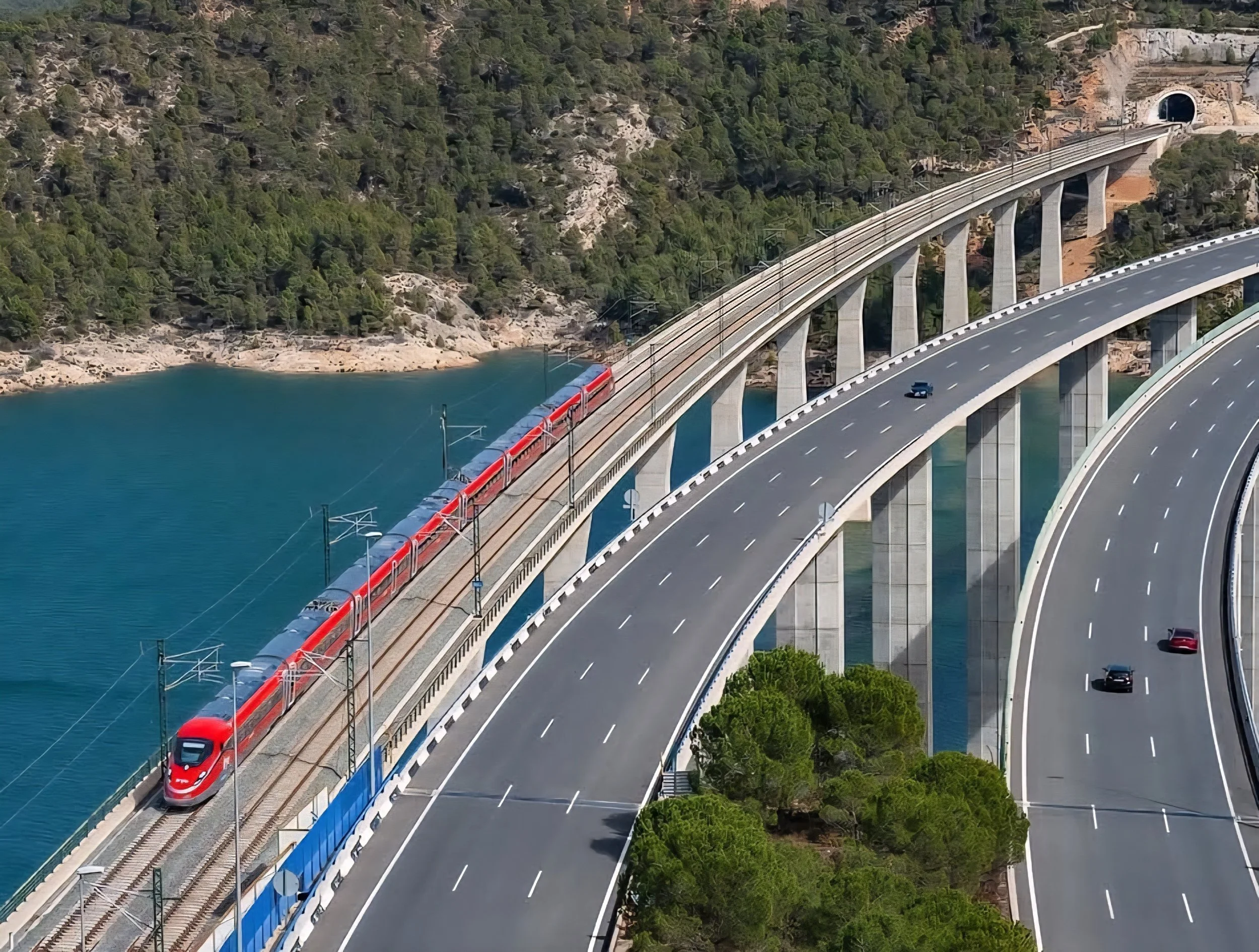 Renfe trains in spain on way to valencia