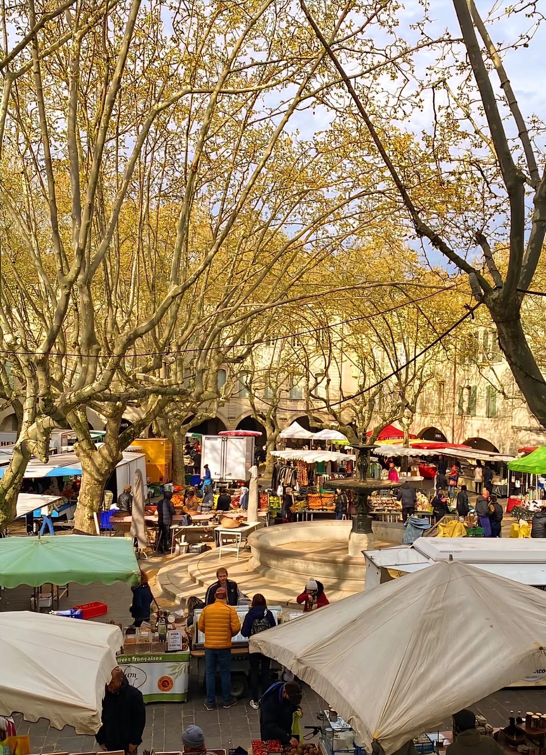 Stands at Uzès market