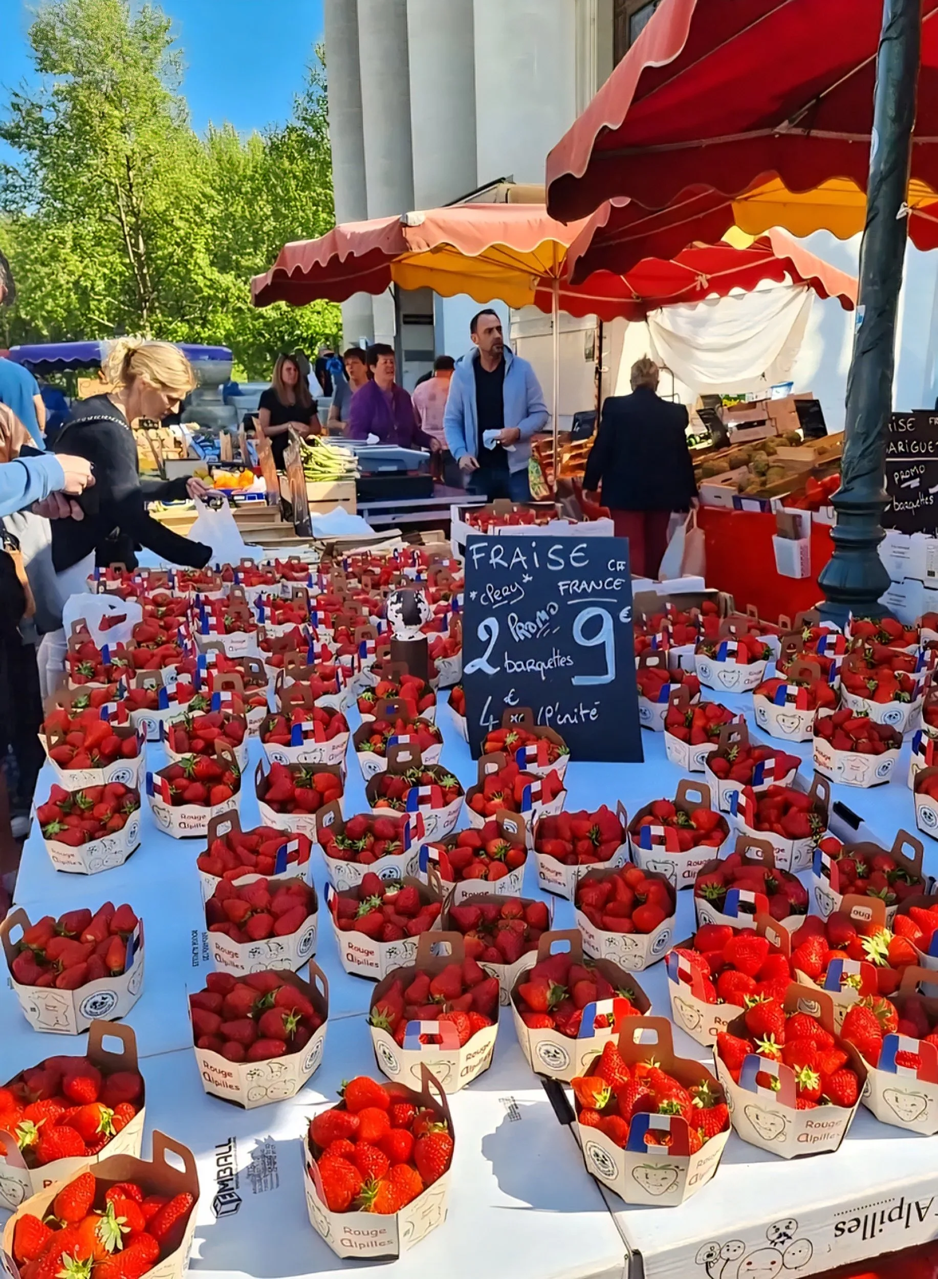 strawberry spring market in france