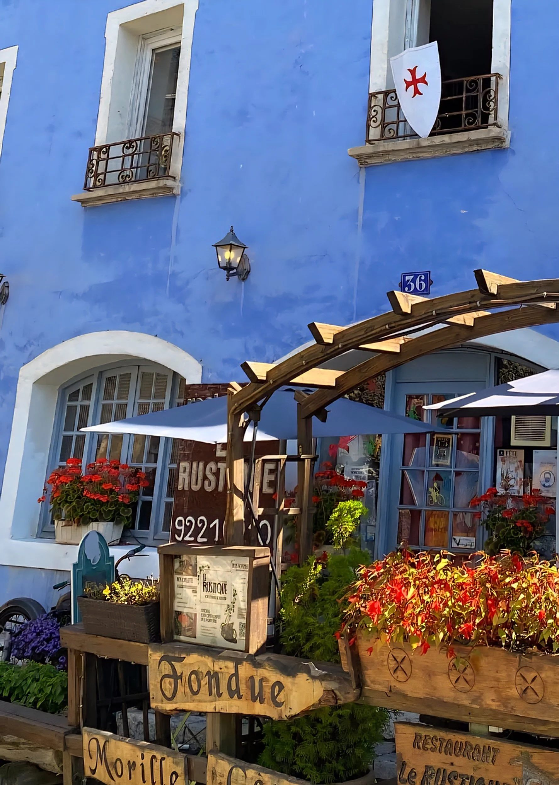 French winter town fondue shop