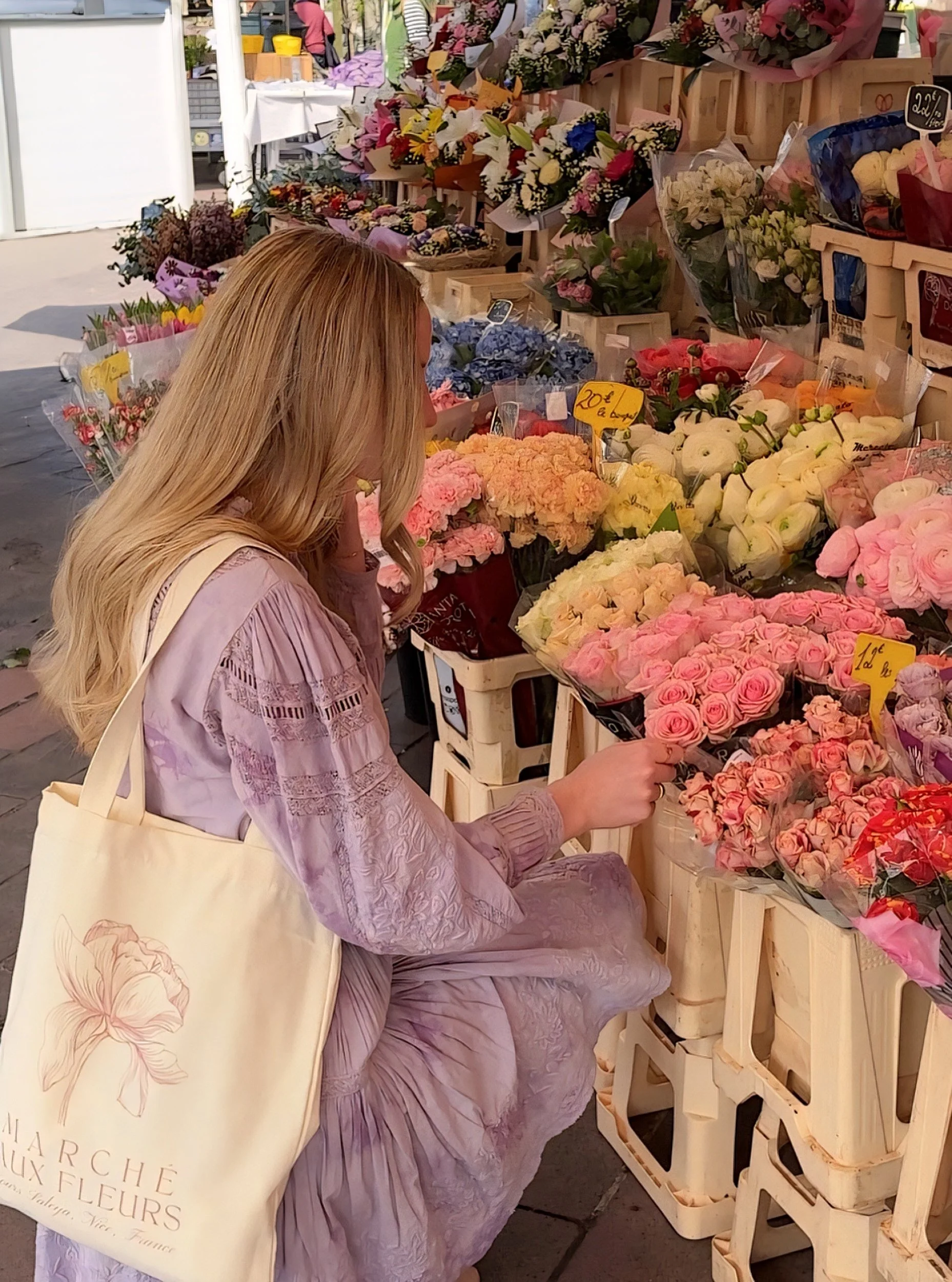 flowers at market in france
