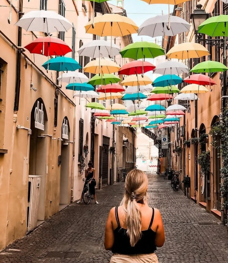 woman on street in ravenna