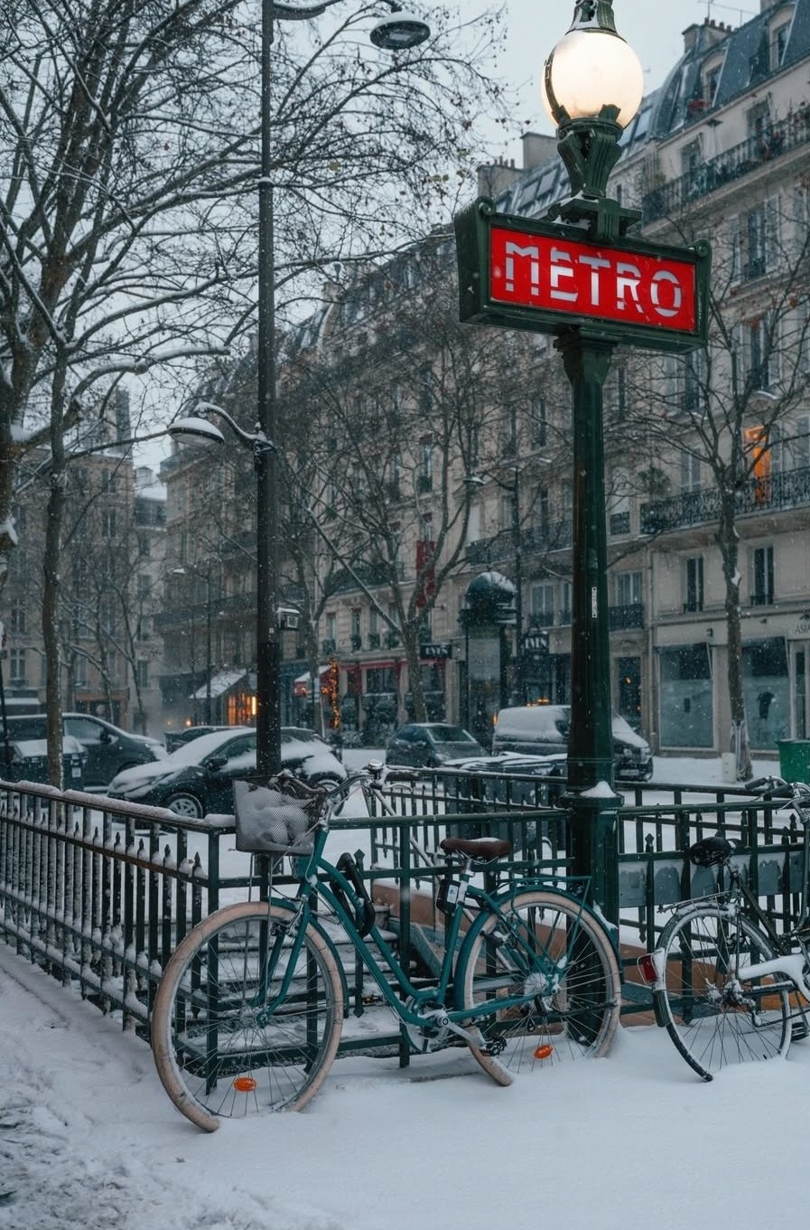Metro in france in winter