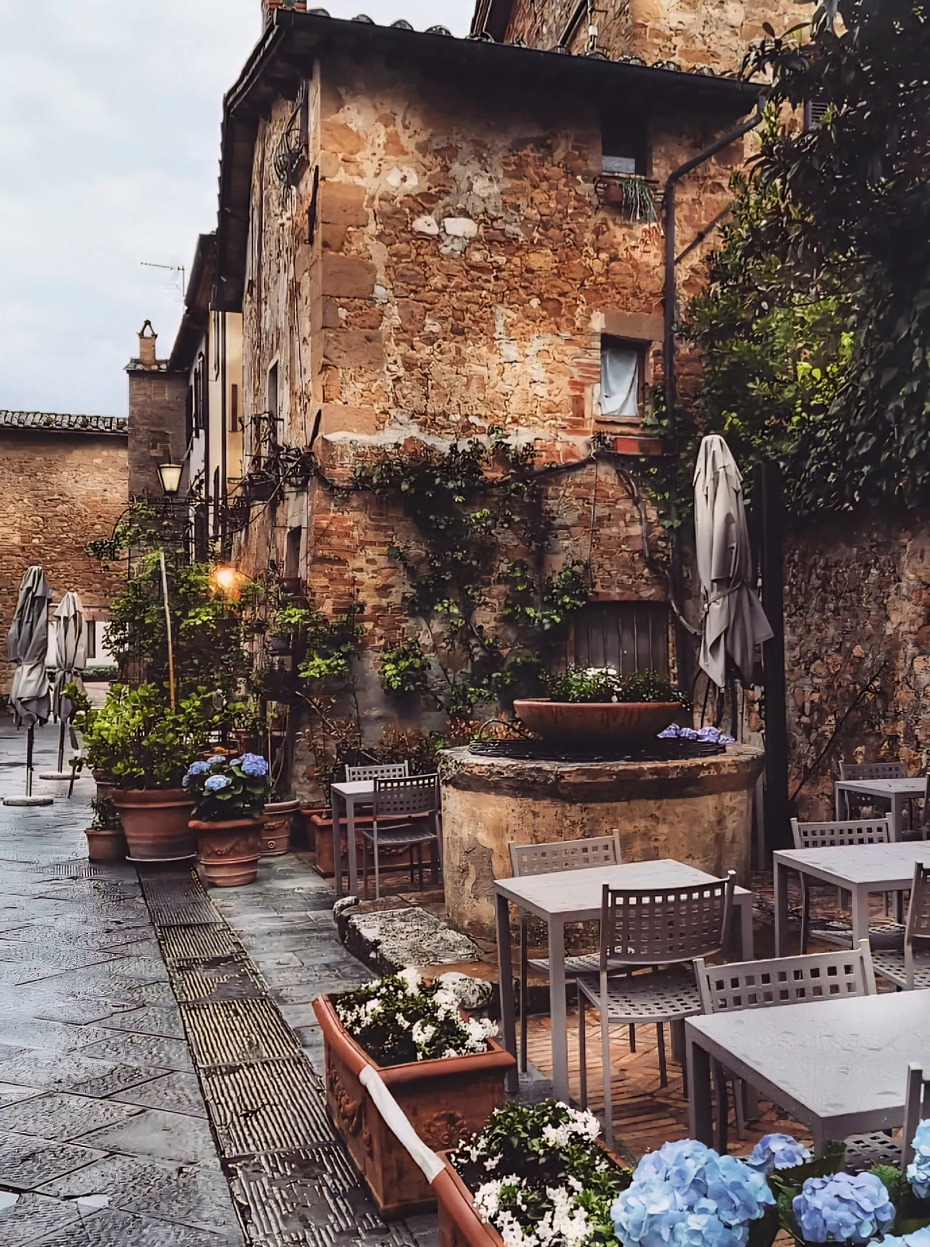 winter street in france