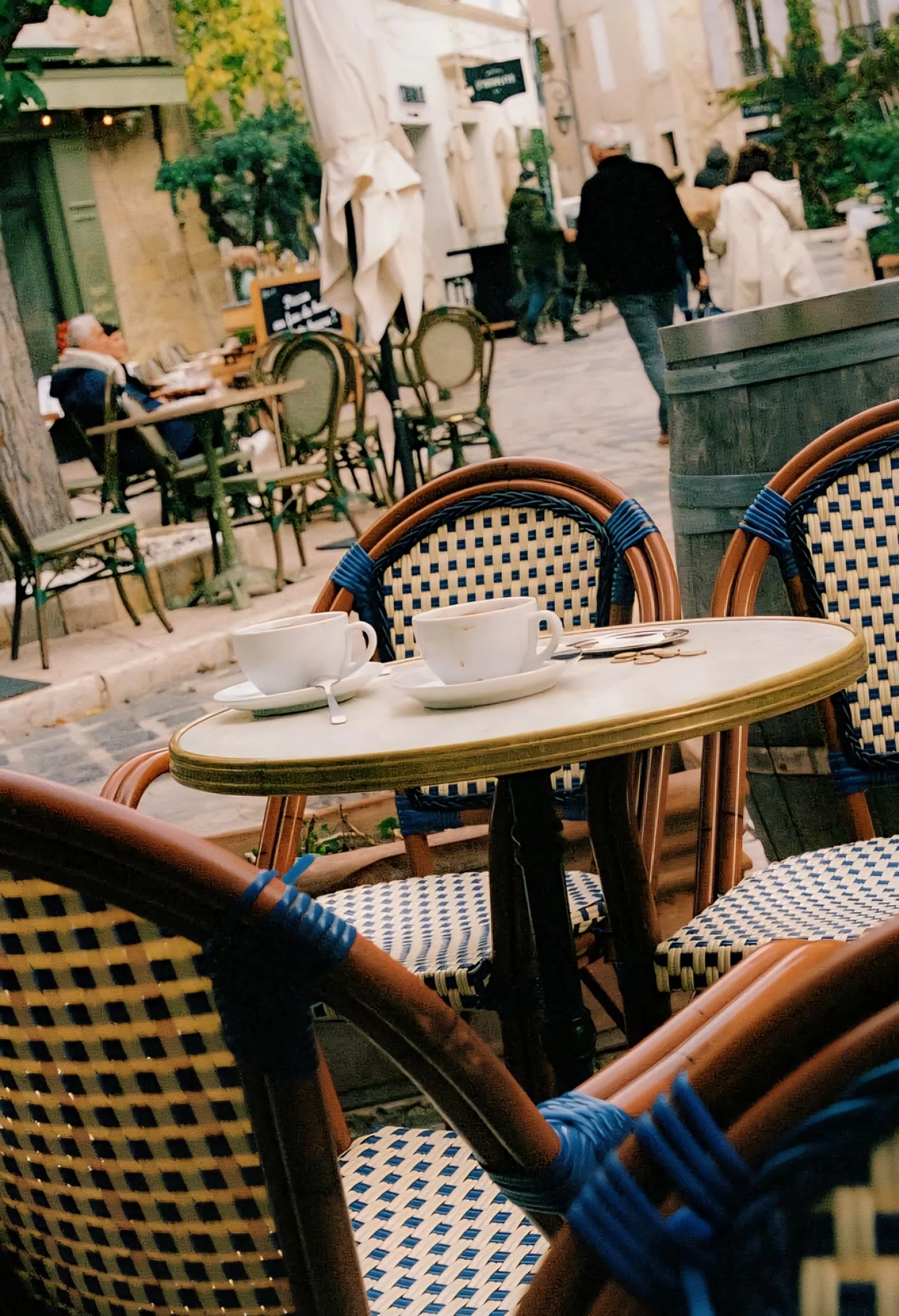 cafe at Lourmarin Market on Friday autumn