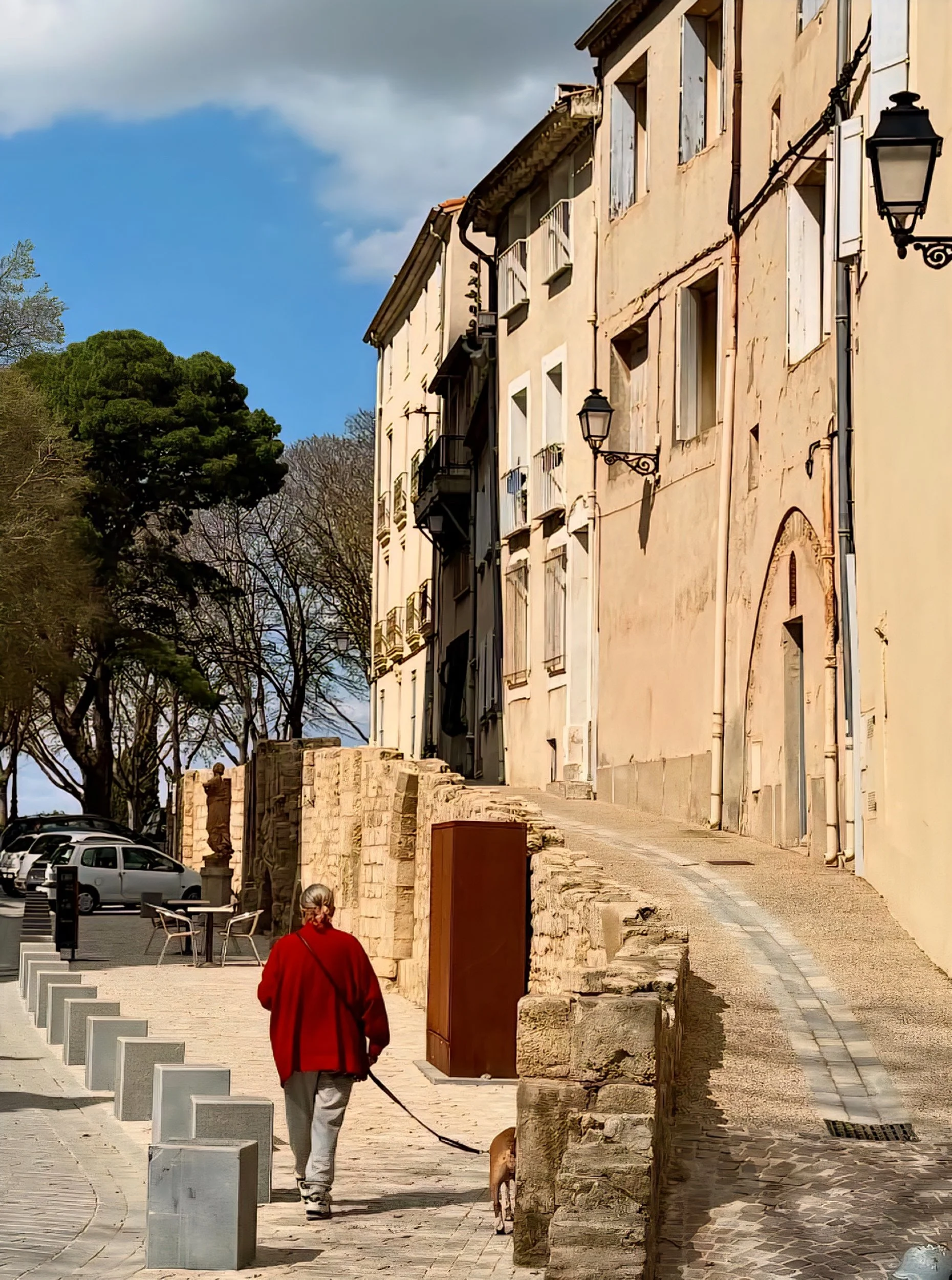 street in Béziers woman walking