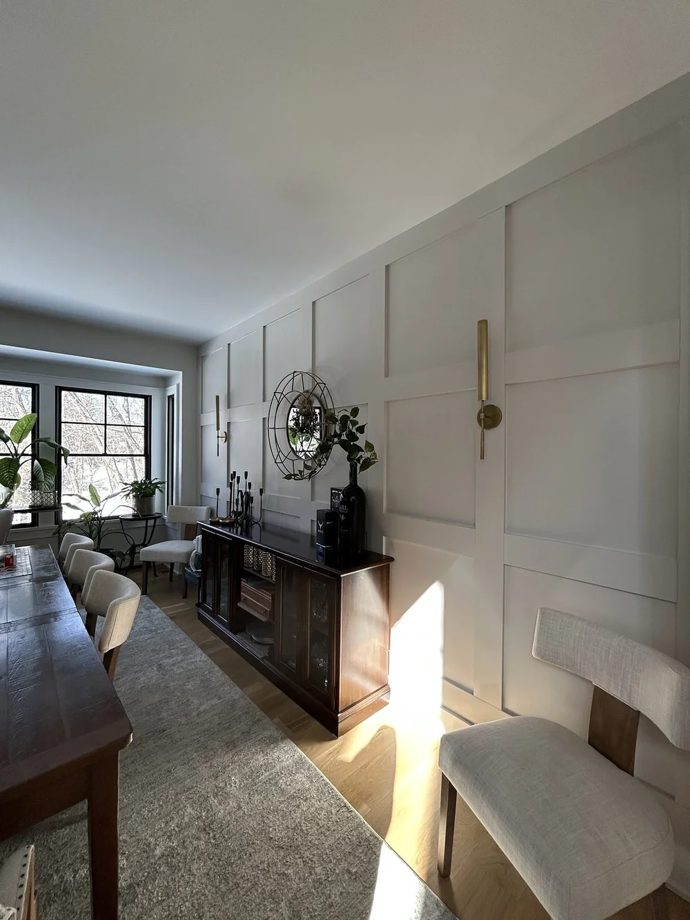 Paneled wall finished