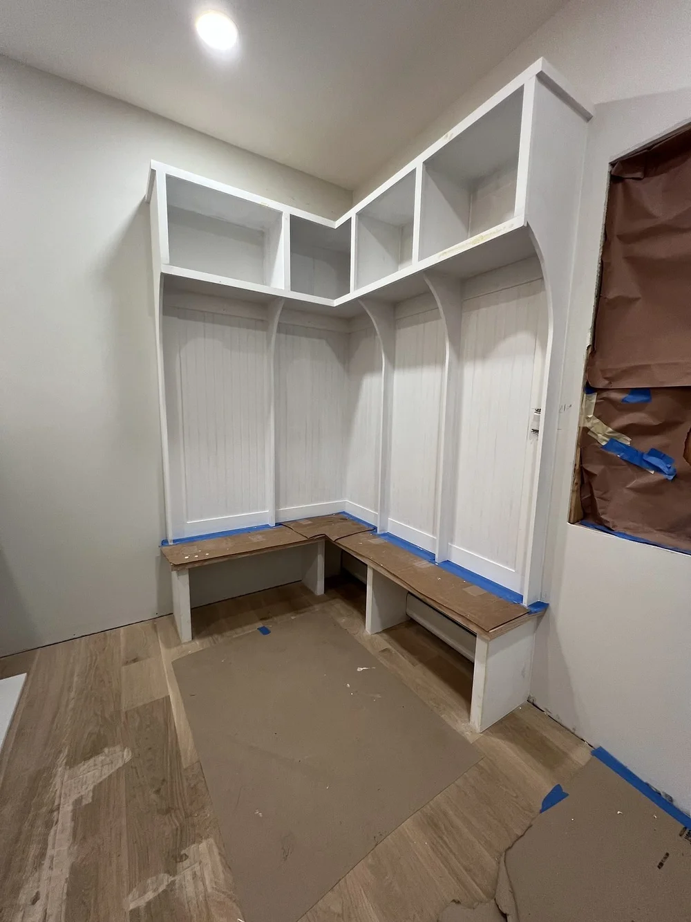 Mudroom during construction