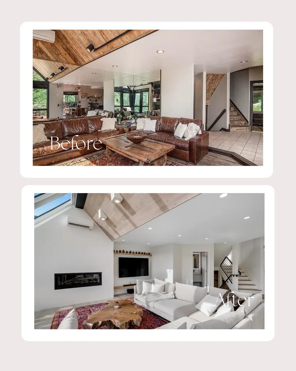 Before and after: Vail living room