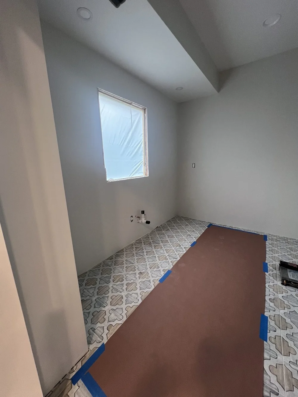 Powder room during construction