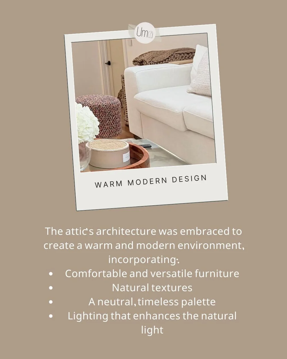 Warm modern design with neutral textures