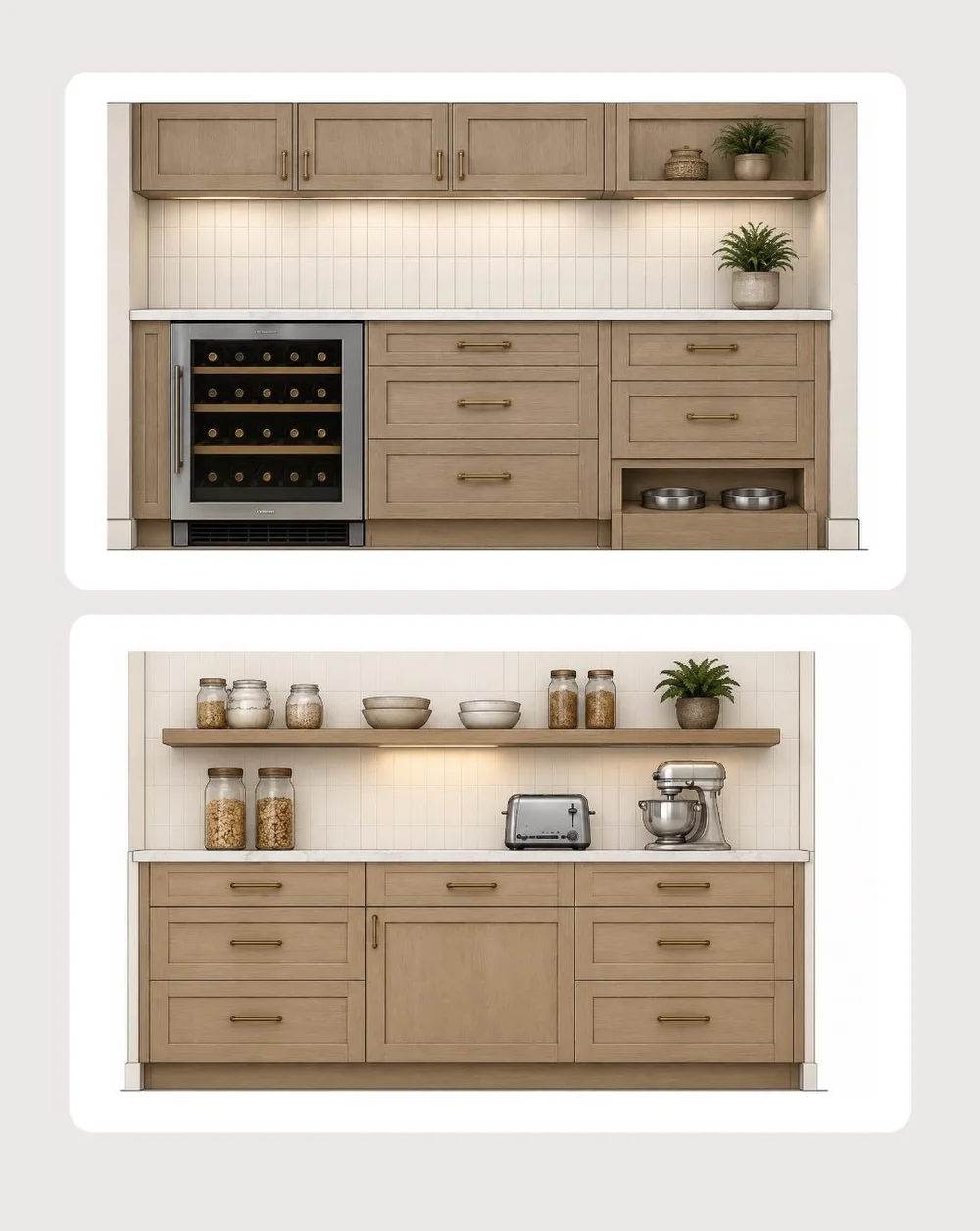 Butler’s pantry elevations with coffee station