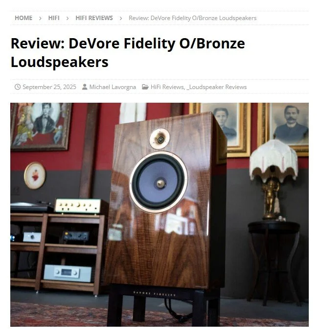 “Stunningly alive”: DeVore Fidelity’s O/Bronze loudspeakers