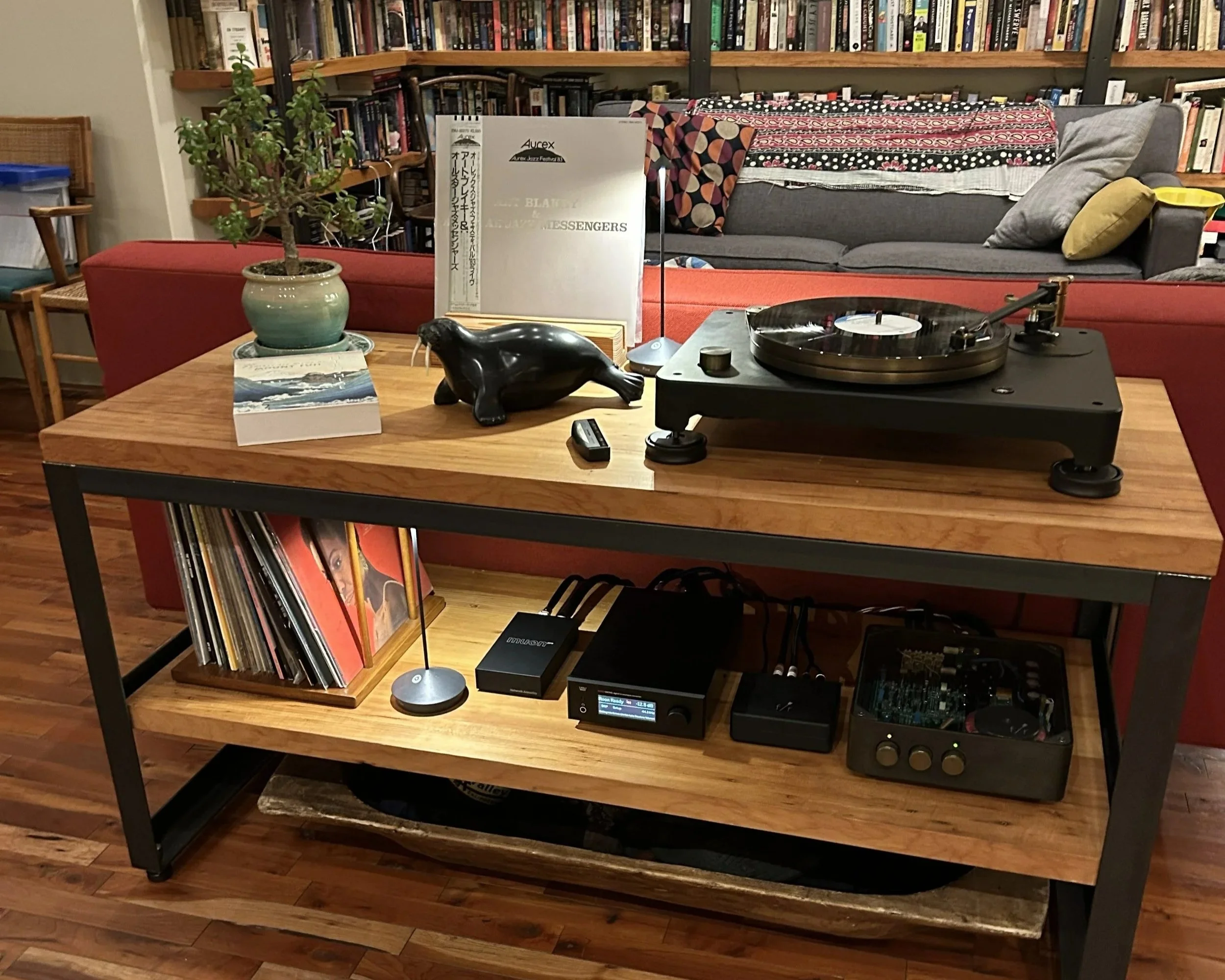 Weiss Engineering DAC502 on a Fern & Roby Equipment Rack with Montrose Turntable