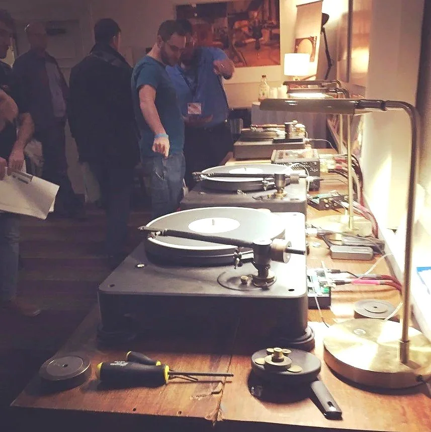 Fern & Roby Tredegar turntables displayed at Capital Audio Fest in 2017