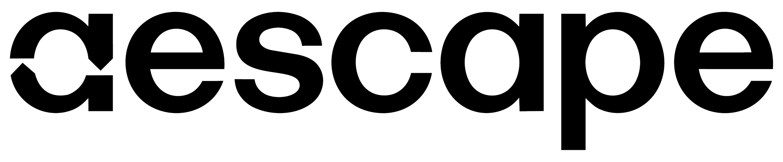 Outline text spelling 'Aescape' on a transparent background.