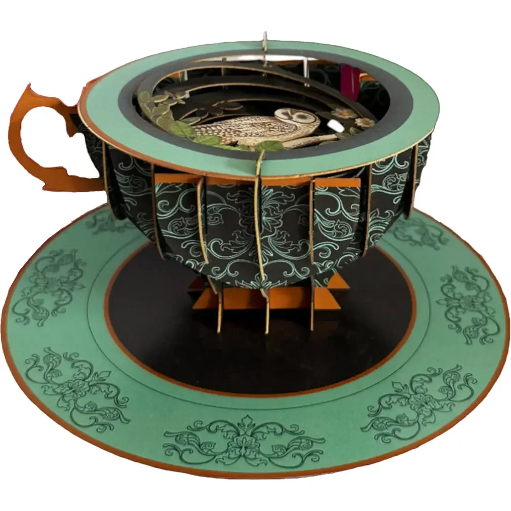 Tea Cup Pop Up Card Owl