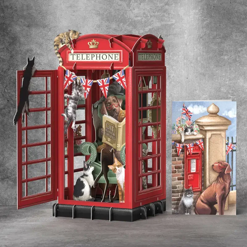 British Phone Box 3D Pop Up story Card